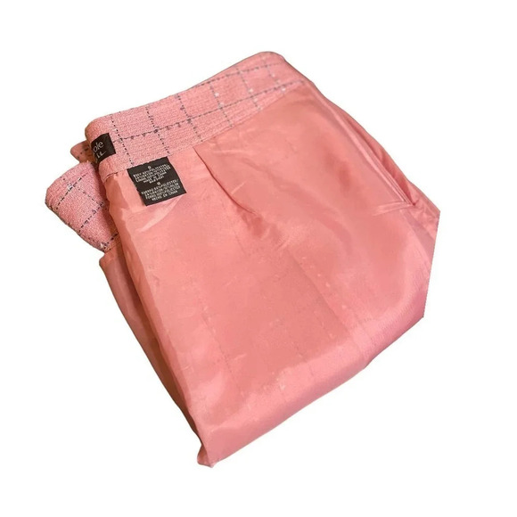 Nicole. Nicole Miller Women's Windowpane Pink Plaid Ruffle Trim Skirt Size 8 - Picture 11 of 11